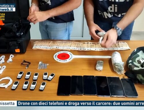 Caltanissetta – Drone con dieci telefoni e droga verso il carcere: due uomini arrestati